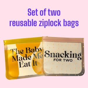Set of TWO Reusable Ziplock Bags~ Expected Mothers~ So Cute!! (H)